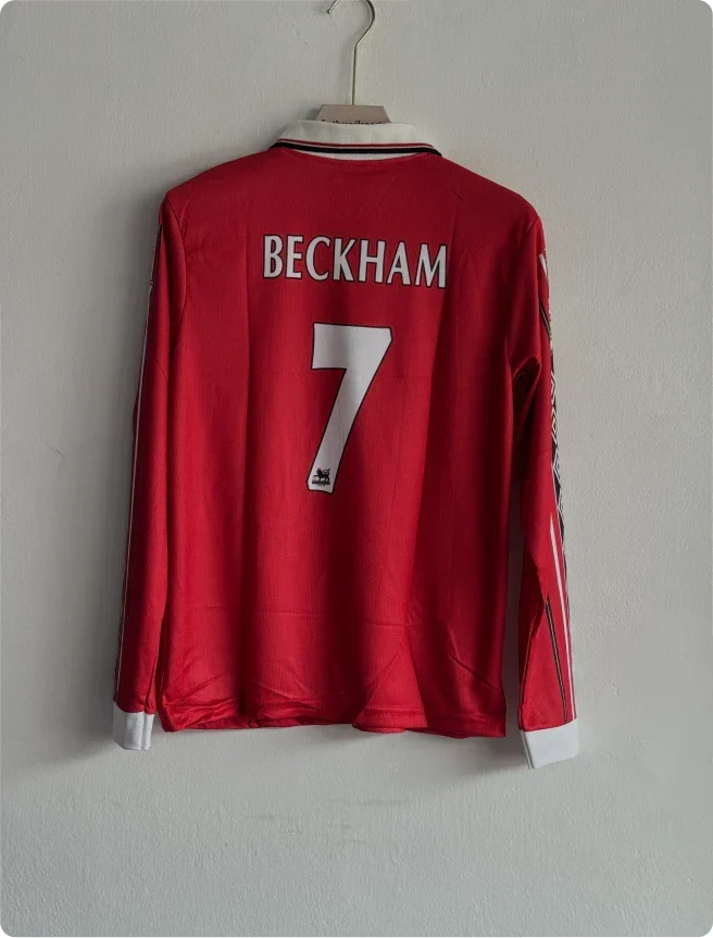 MANCHESTER UNITED 1998-99 HOME KIT BECKHAM FULLSLEEVE POLO