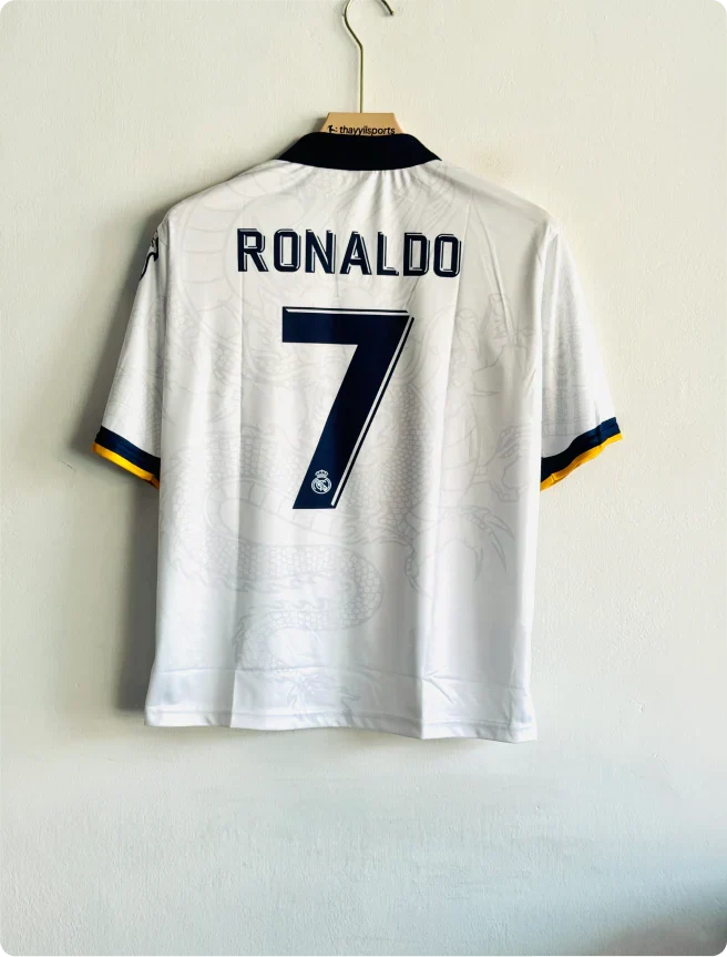 REAL MADRID WHITE DRAGON KIT RONALDO FIVESLEEVE POLO