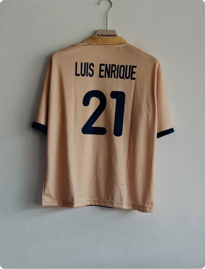 BARCELONA 2001-02 AWAY KIT LUIS ENRIQUE FIVESLEEVE POLO