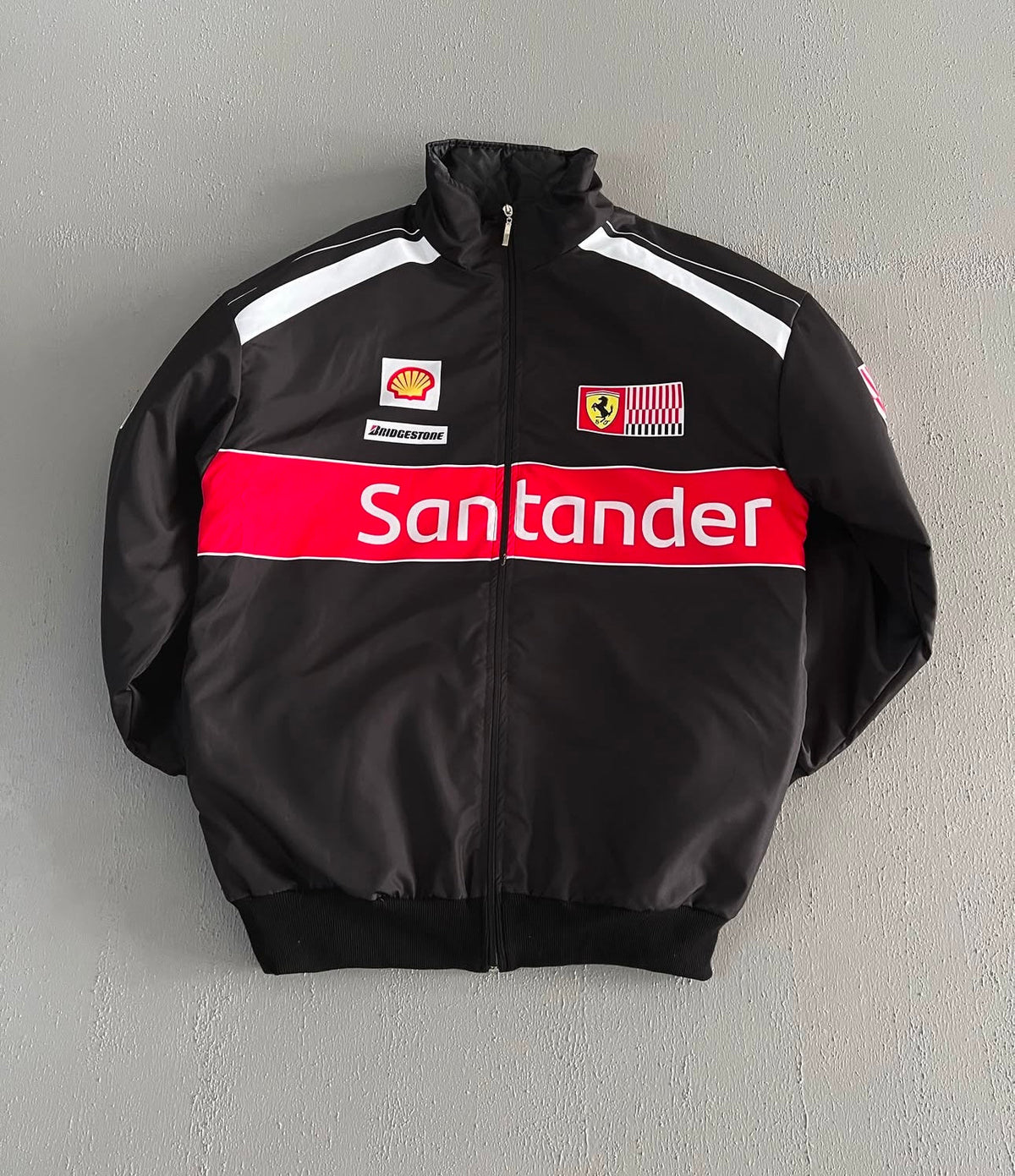 F-1 ferrari black parachute material jacket