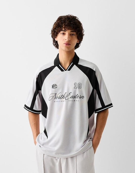 Short sleeve sporty Jacquard T-shirt