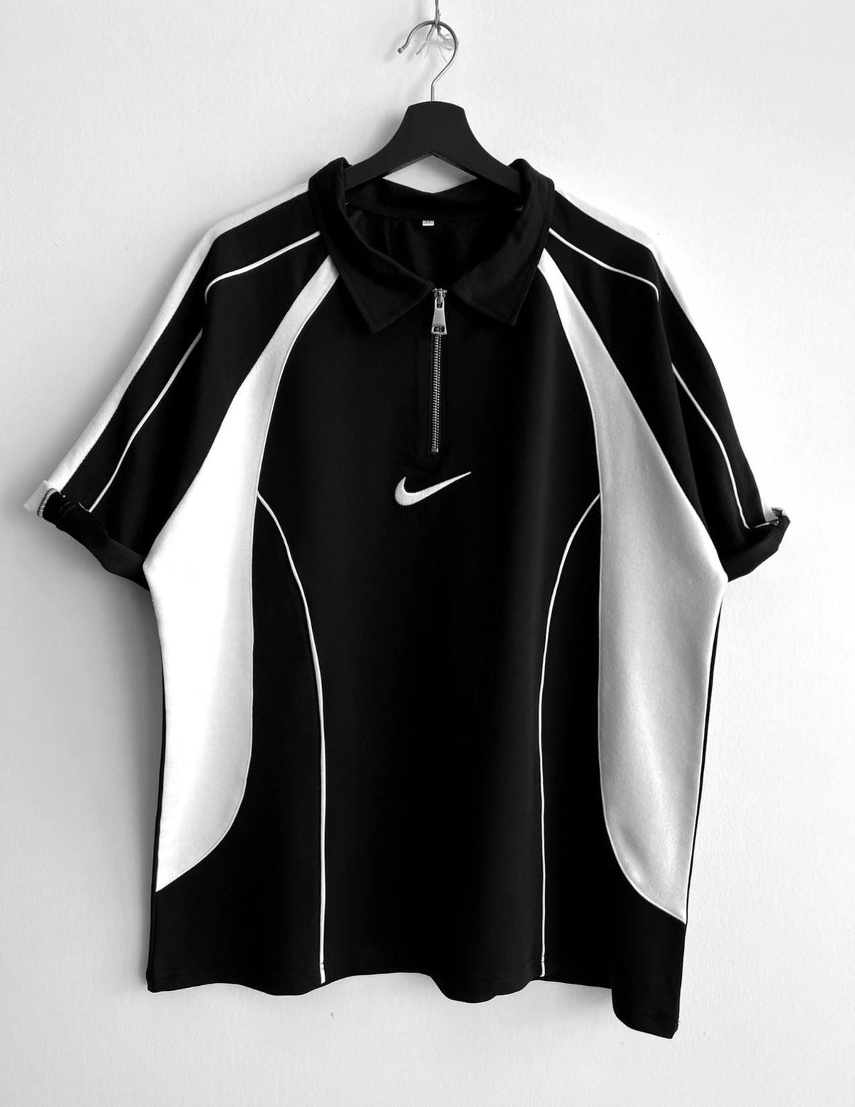 Nike Black and white Half-Zip performance Polo