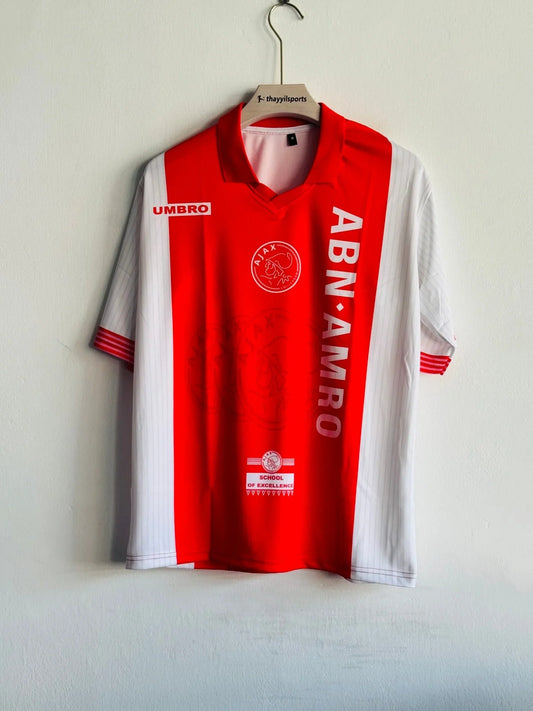 AJAX 1997-98 HOME KIT LITMANEN FIVESLEEVE POLO