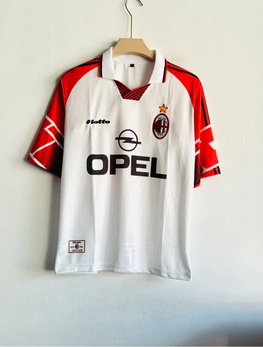 ACMILAN 1997-98 AWAY KIT MALDINI FIVESLEEVE POLO