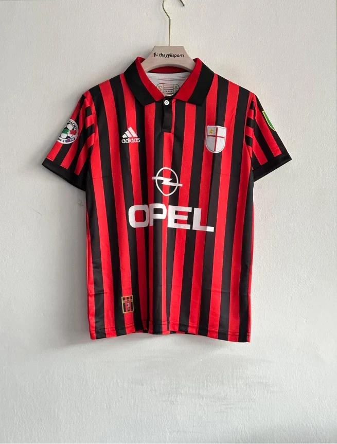 ACMILAN 1999-2000 HOME KIT MALDINI POLO