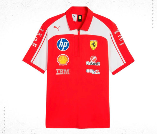 Scuderia Ferrari F1 Team Polo  Zip Shirt