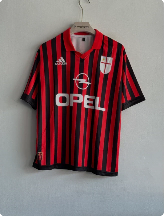 ACMILAN 1999-2000 HOME KIT MALDINI FIVESLEEVE POLO