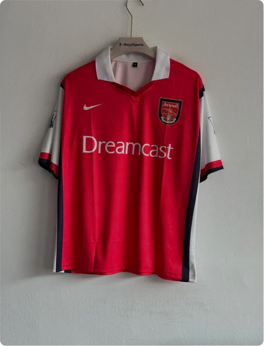 ARSANEL 1999-2000 HOME KIT BERGKAMP FIVESLEEVE POLO