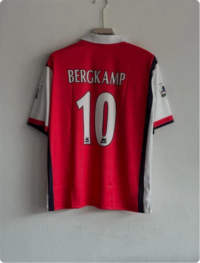 ARSANEL 1999-2000 HOME KIT BERGKAMP FIVESLEEVE POLO