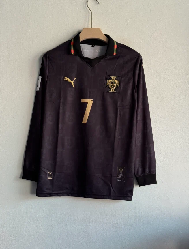 PORTUGAL 2026 BLACK KIT RONALDO FULLSLEEVE POLO PREMIUM