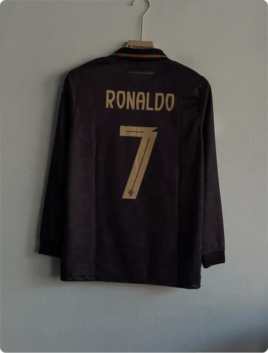 PORTUGAL 2026 BLACK KIT RONALDO FULLSLEEVE POLO PREMIUM