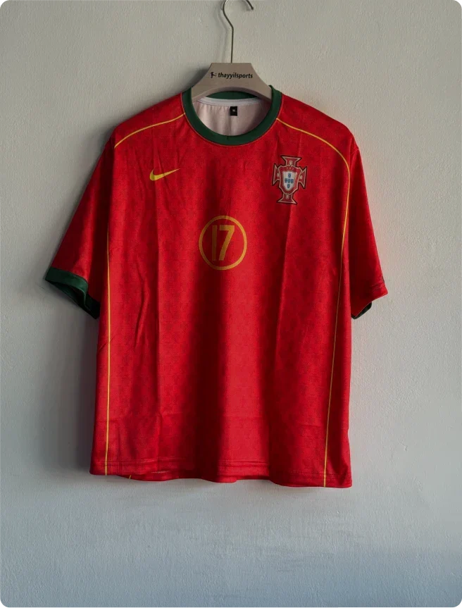 PORTUGAL 2004 HOME KIT RONALDO FIVESLEEVE