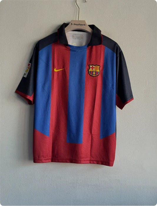 BARCELONA 2003-04 HOME KIT RONALDINHO FIVELEEVE POLO