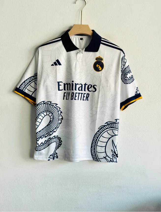 REAL MADRID WHITE DRAGON KIT RONALDO FIVESLEEVE POLO