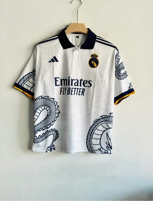REAL MADRID WHITE DRAGON KIT RONALDO FIVESLEEVE POLO