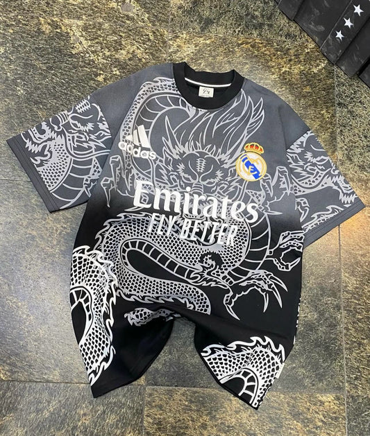 Premium Quality Real Madrid black dragon Digital printing Football shirt