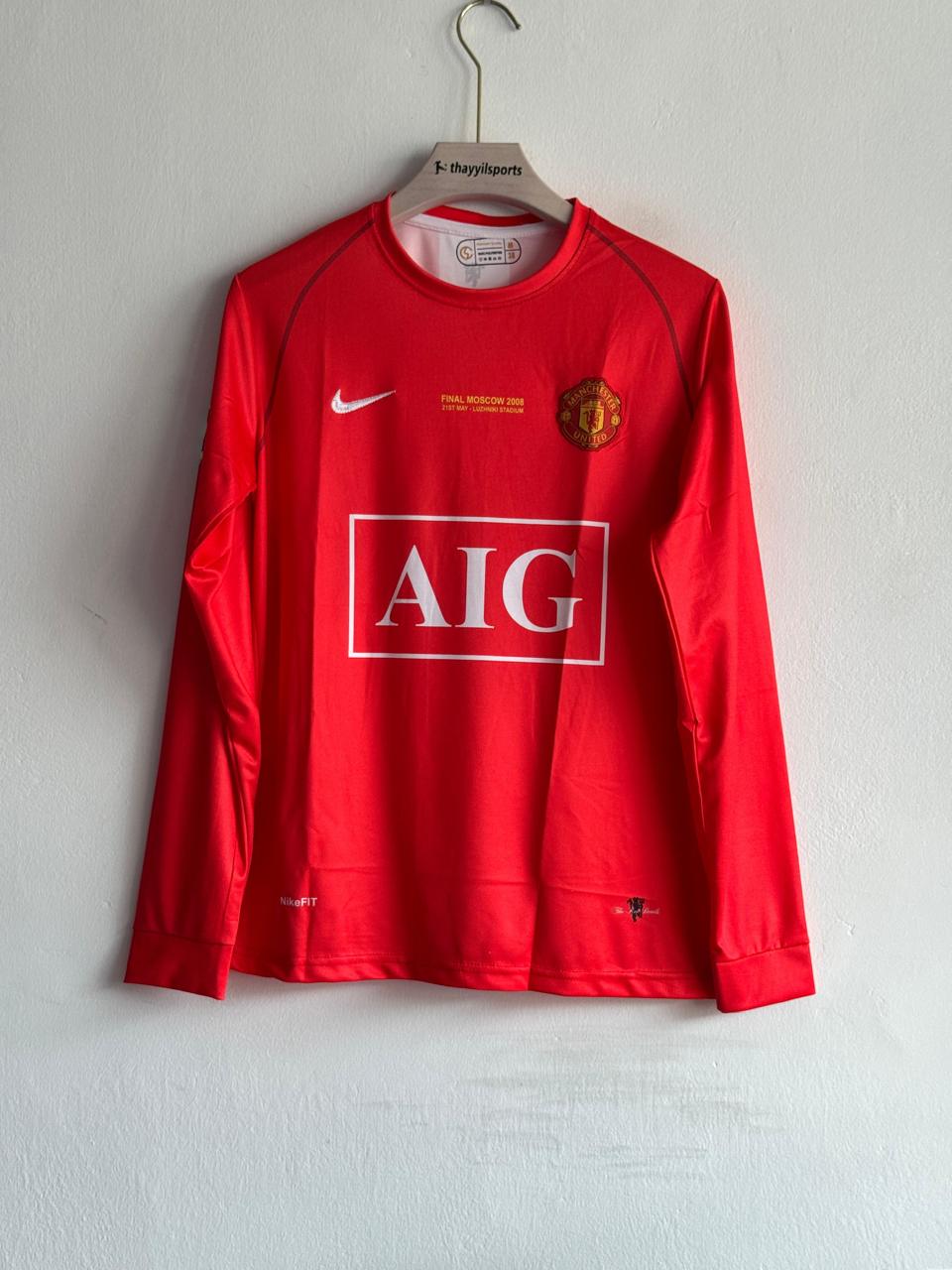 Nike Manchester United 2007-08 long Sleeves Home Jersey