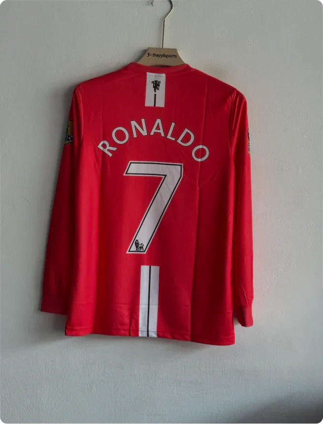 MANCHESTER UNITED 2007-08 HOME KIT RONALDO FULLSLEEVE