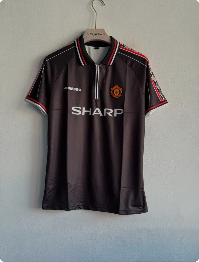 MANCHESTER UNITED 1998 BLACK KIT BECKHAM POLO PREMIUM