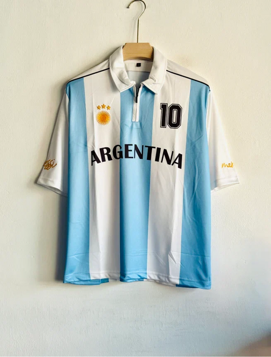 ARGENTINA VINTAGE KIT FIVESLEEVE POLO PRINTED WITH ZIP PREMIUM