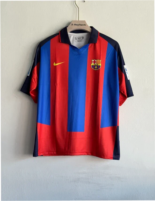 BARCELONA 2003-04 HOME KIT RONALDINHO FIVESLEEVE POLO